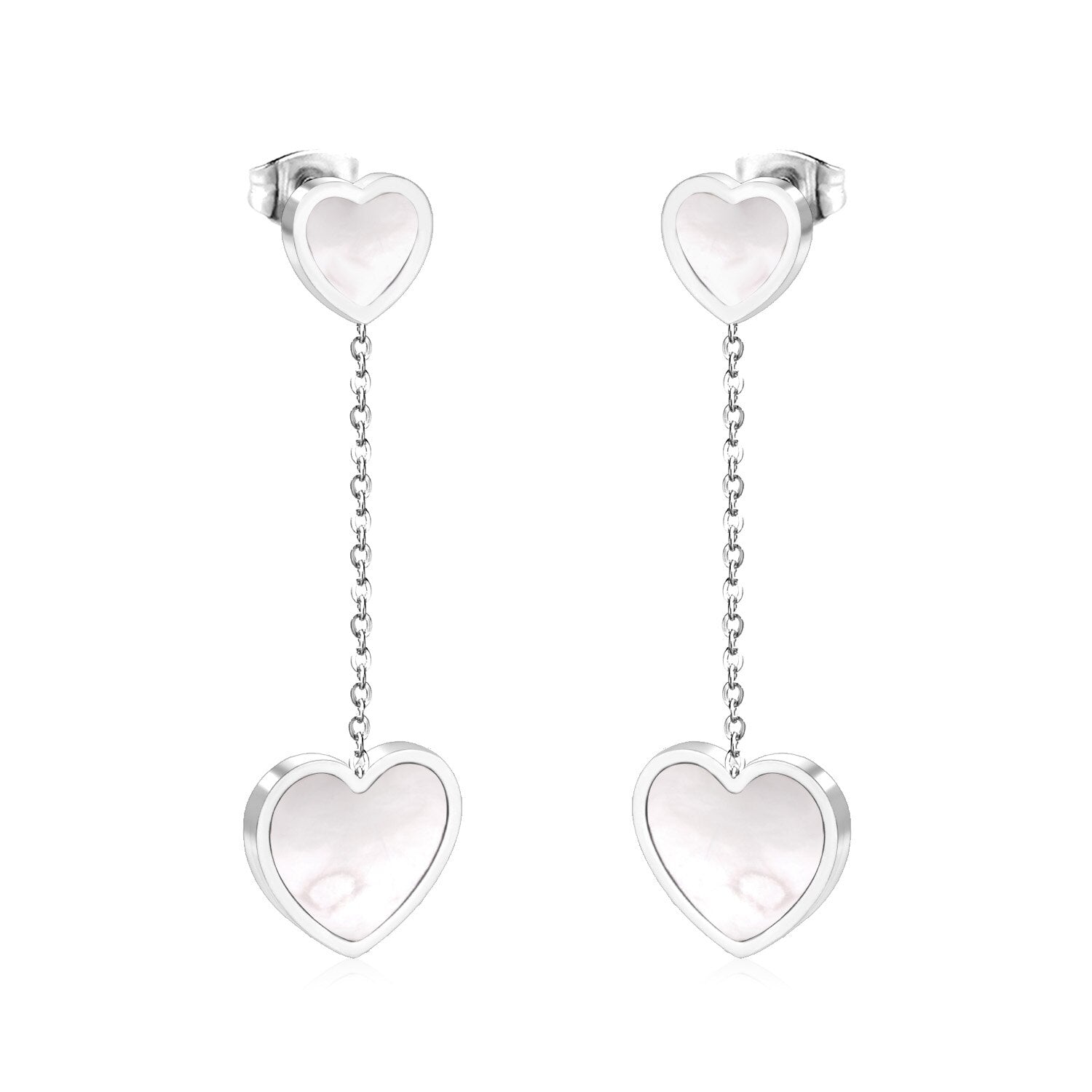 ASON Korean Style Statement Drop Earrings Shell Heart Dangle Earring Stainless Steel Jewelry for Women Femme Party Gift asonjewelry